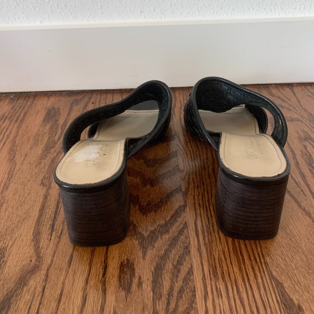 Napoleoni Italian Black Woven Leather Sandals, Sz 39 - Picture 5 of 9